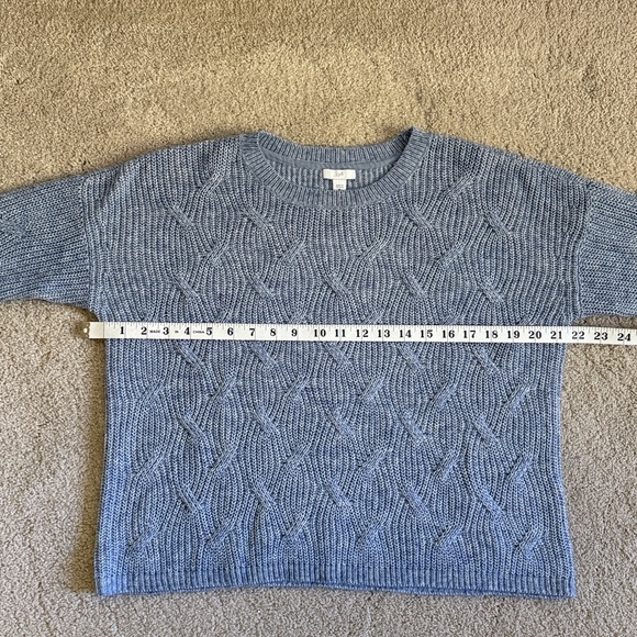 NWT J. Jill Heathered Blue Knit Sweater 3/4 Sleeve Women’s Size Small - Picture 5 of 7